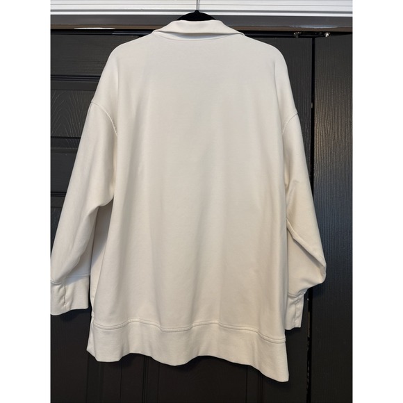 Old Navy Womens XL White Fleece Sweatshirt Athleisure Sporty Casual Cozy Basic - Picture 3 of 11